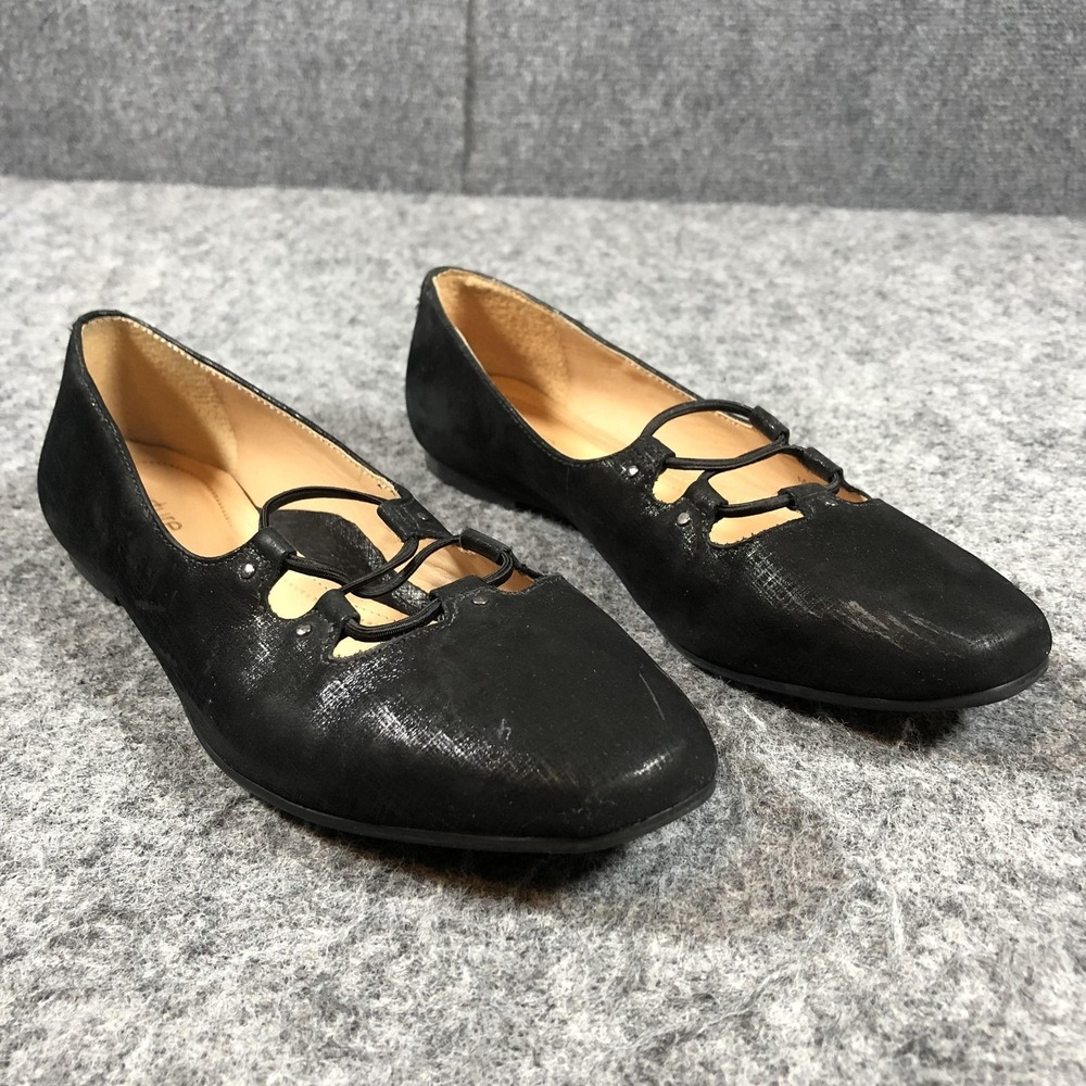 Nurture‎ Maeleigh Shoes Womens Size 6.5 M Black Leather Mary Jane Flats Studded
